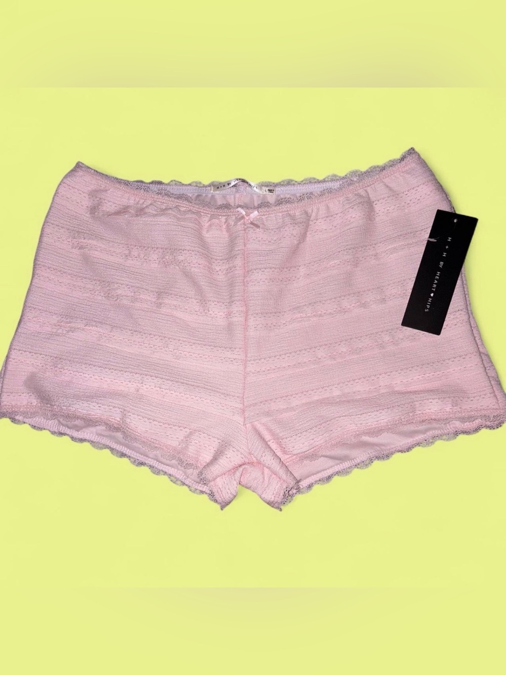 Heart Hips Pale Pink Lace-Trim Sleep Shorts